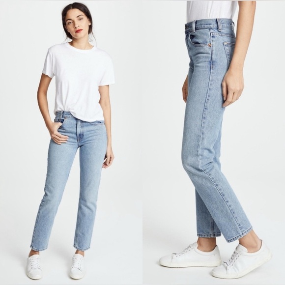 RE/DONE Originals Academy Fit Light Rinse Straight Leg Denim Jeans Made in USA